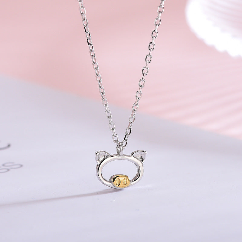 Gold Mini Piglet Necklace