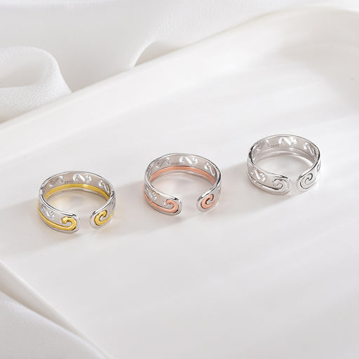Cloudy Alloy Hoops Ring