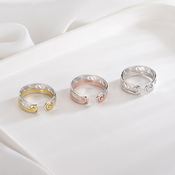 Cloudy Alloy Hoops Ring