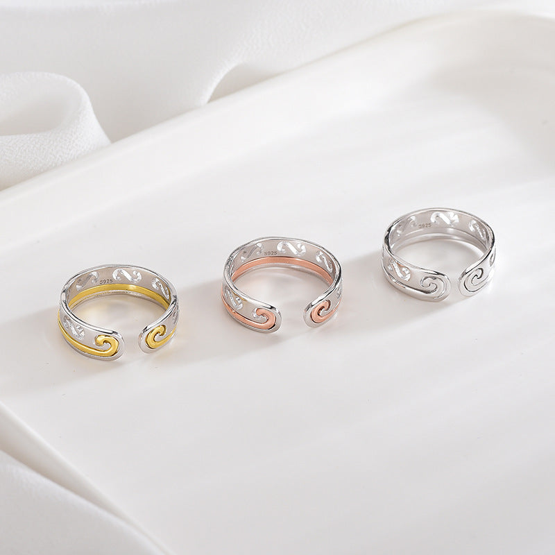 Cloudy Alloy Hoops Ring