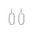 Oval Geometric Silver Earrings