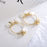 Geometric White Marble Gold Earrings