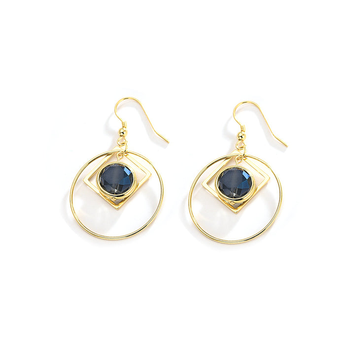 Sapphire Navy Blue Hook Earrings