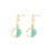 Round Turquoise Emerald Earrings