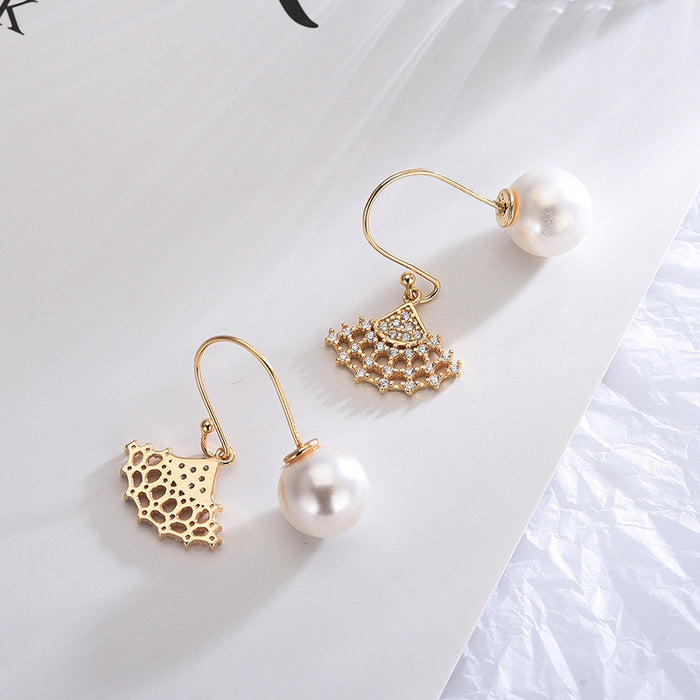 Pearl Fan Shaped Earrings