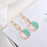 Round Turquoise Emerald Earrings