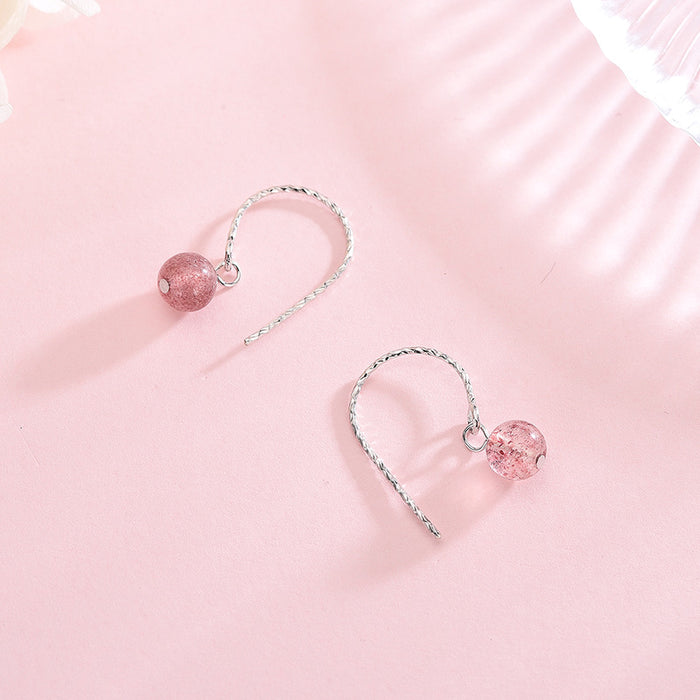 Fresh Peach Pink Beads Earrings