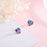 Purple-Blue Heart Gem Earrings