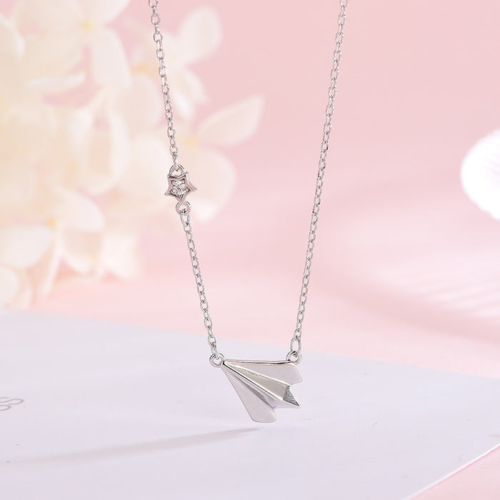 Mini Paper Airplane Necklace