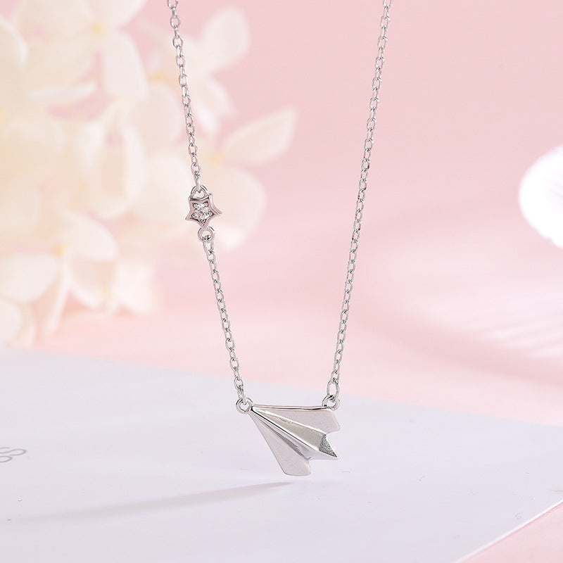 Mini Paper Airplane Necklace