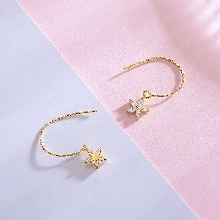 Flower Gold Lace Hook Earrings