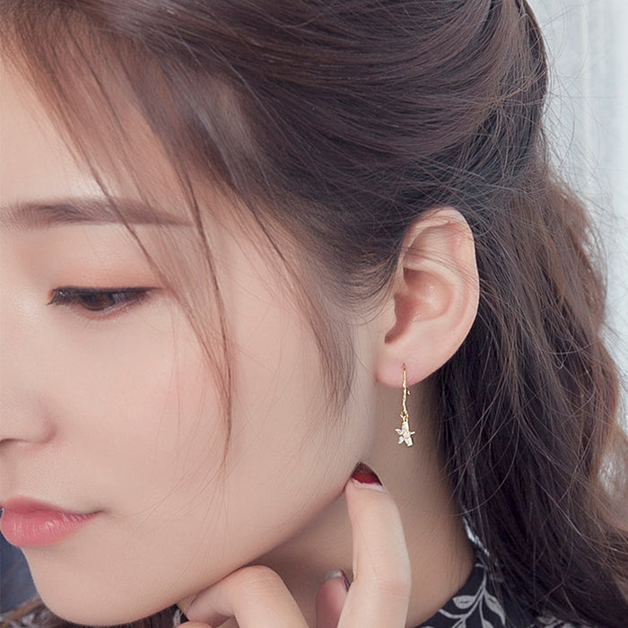 Flower Gold Lace Hook Earrings