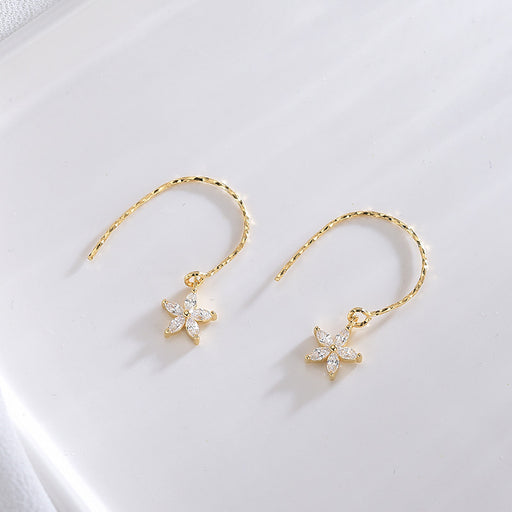 Flower Gold Lace Hook Earrings