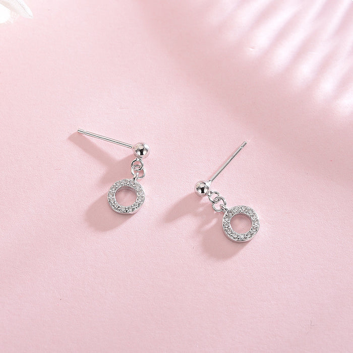 Diamond Circle Stud Earrings