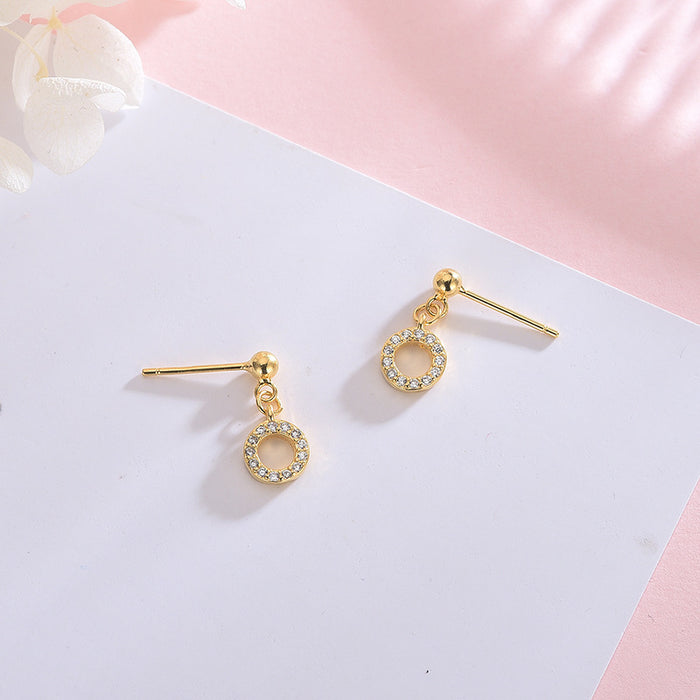 Diamond Circle Stud Earrings