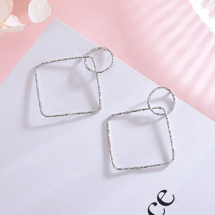 Geometric Hook Square Earrings