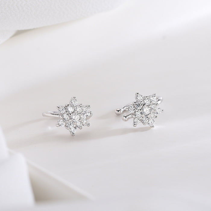 Diamond Encrusted Snow Clip-on Earrings