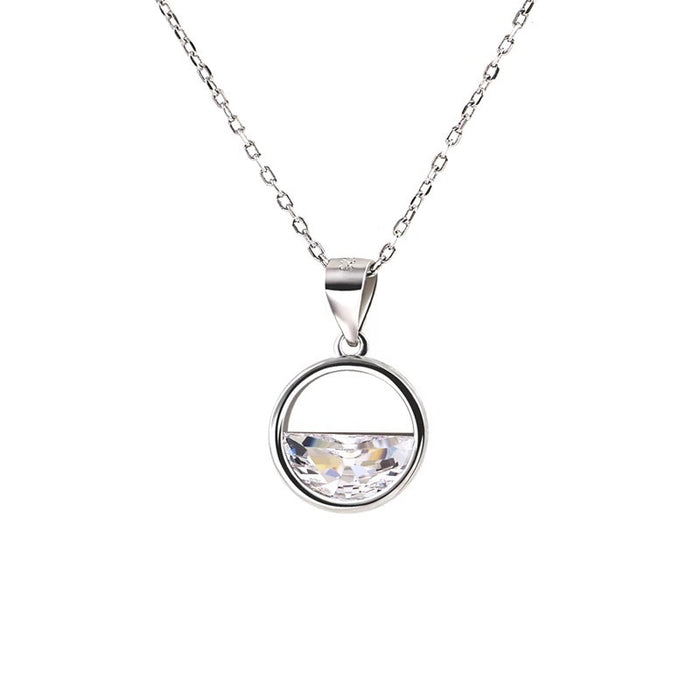 Half Cut Round Crystal Necklace