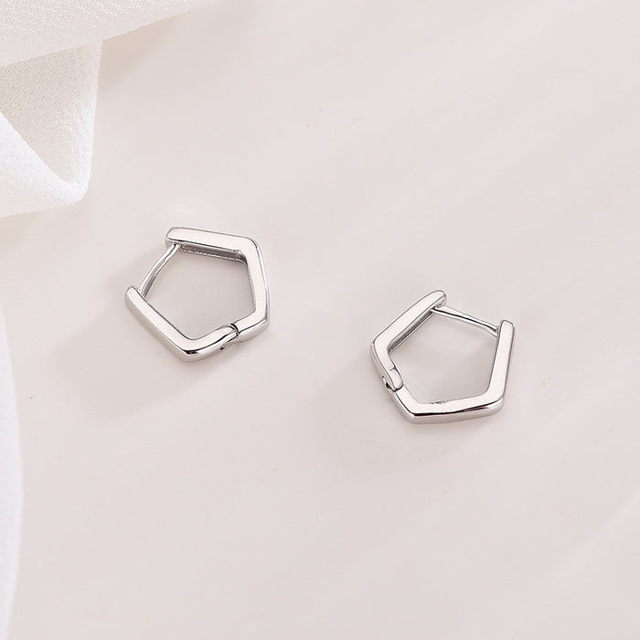 Wild Pentagon Silver Earrings