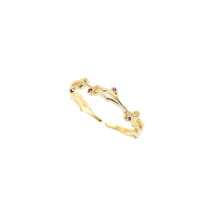 Leaf Branch Gem Rings
