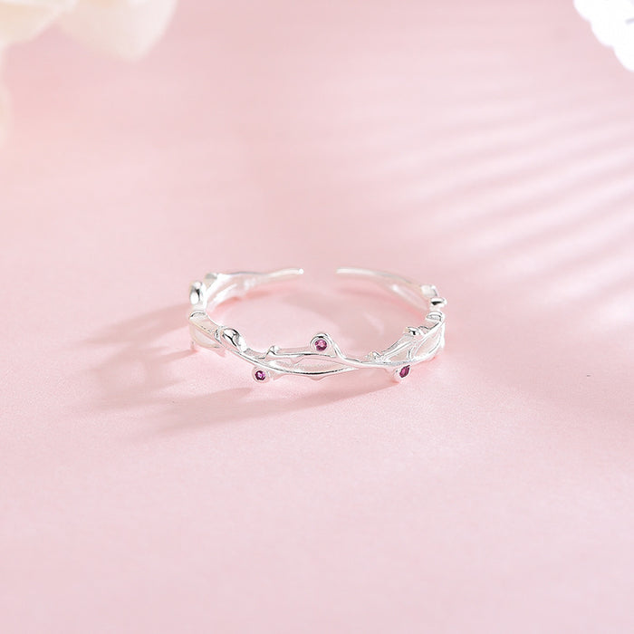 Leaf Branch Gem Rings