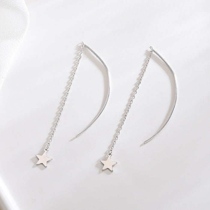 Star Wave Long Drop Earrings