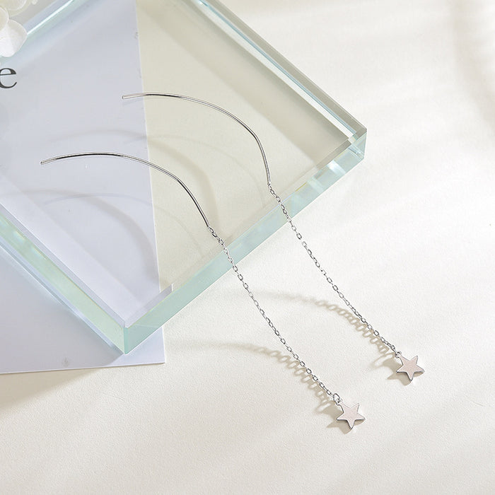 Star Wave Long Drop Earrings