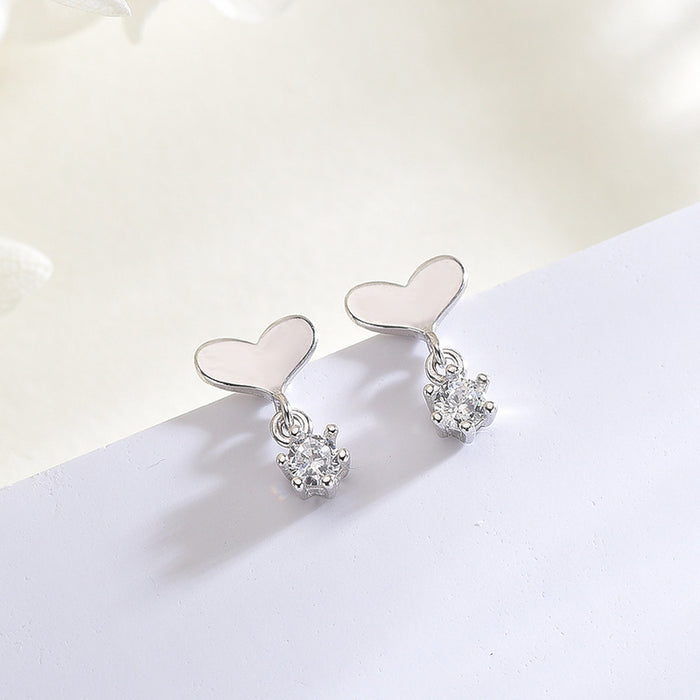 Mini Love-Shaped Diamond Earrings