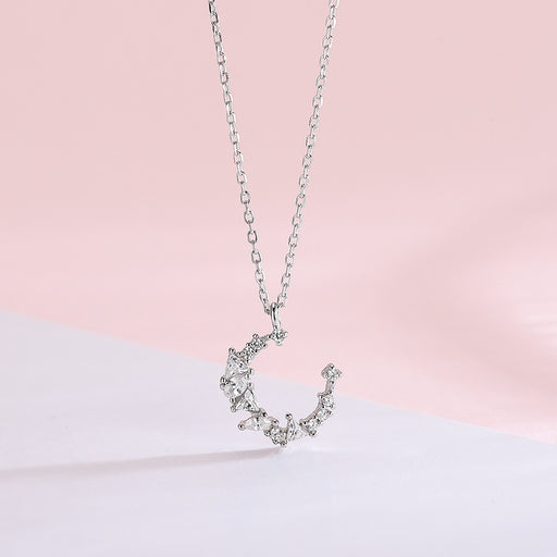 Moon Crescent Diamond Necklace