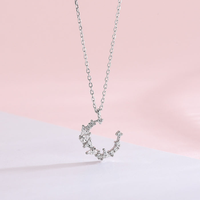 Moon Crescent Diamond Necklace