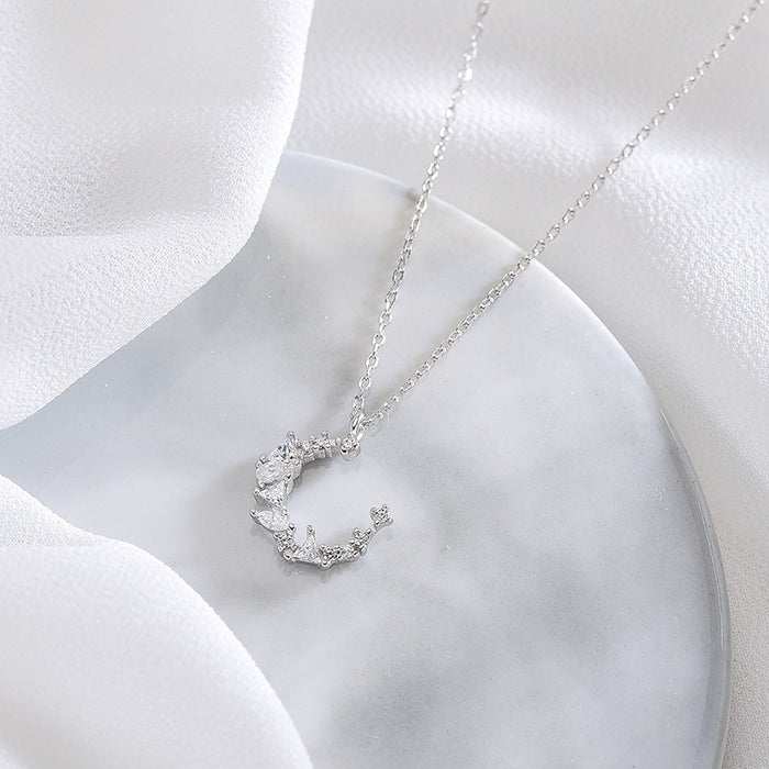 Moon Crescent Diamond Necklace
