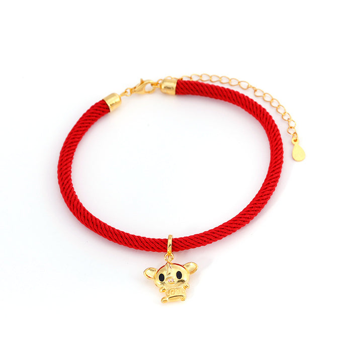 Piglet Red Rope Bracelet
