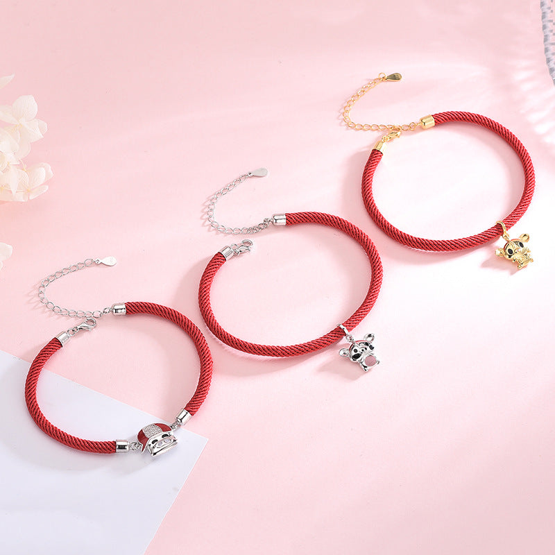 Piglet Red Rope Bracelet