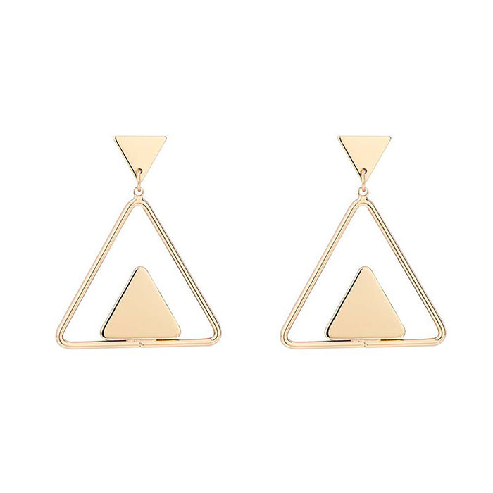 Geometric Silver Triangle Earrings