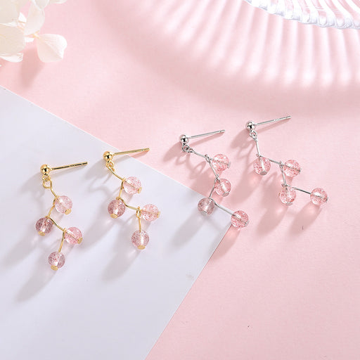 Lucky Strawberry Crystal Beads Earrings