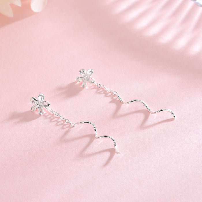 Flower Wave Drop Earrings