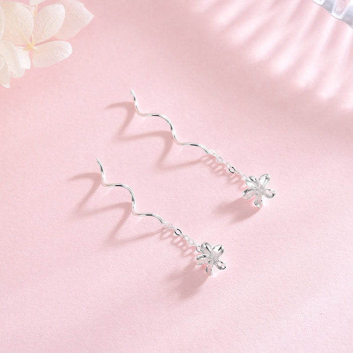 Flower Wave Drop Earrings