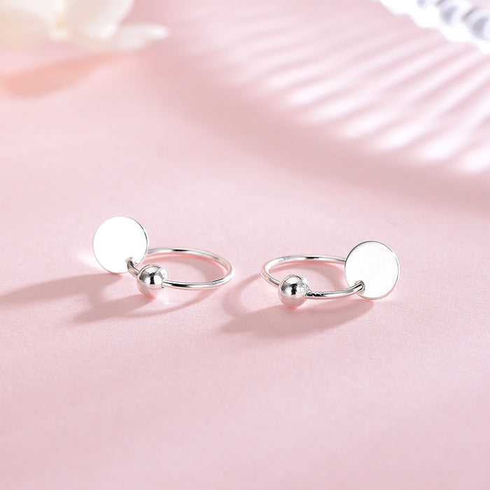 Hook Sand Sparkling Round Earrings