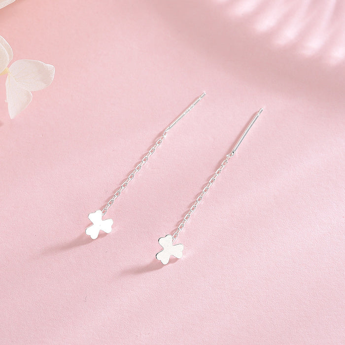 Clover Sterling Silver Drop Earring