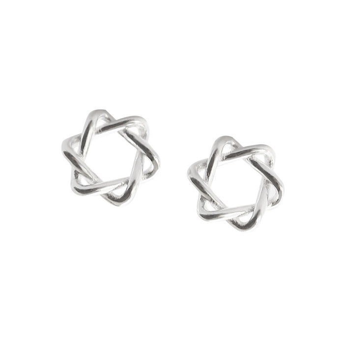 Six-Pointed Silver Star Earrings