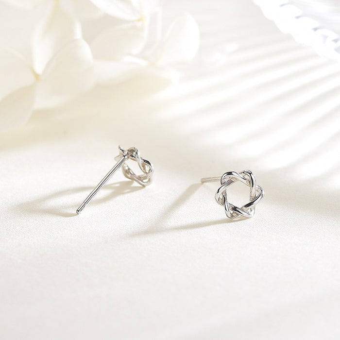 Six-Pointed Silver Star Earrings