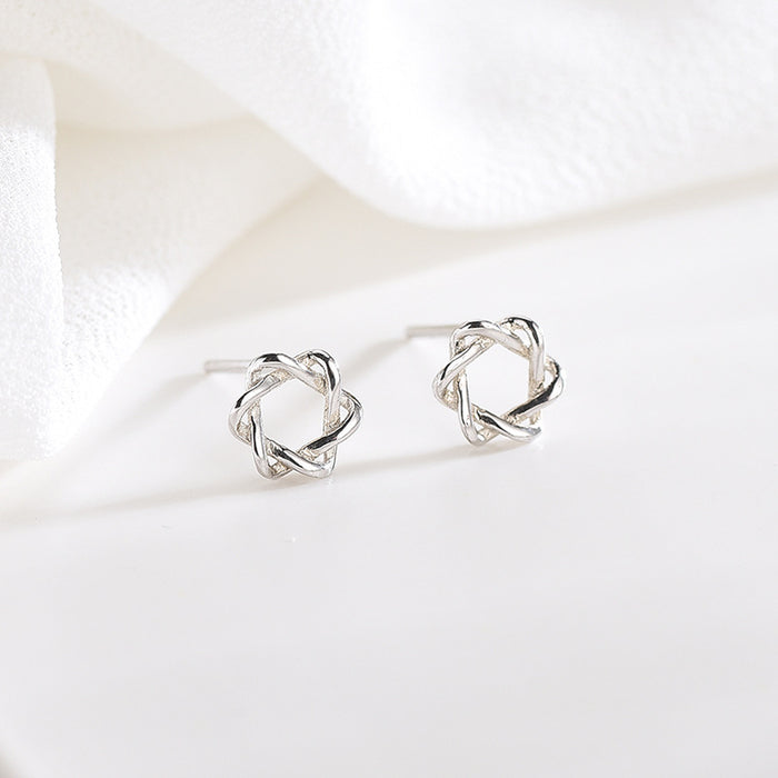 Six-Pointed Silver Star Earrings