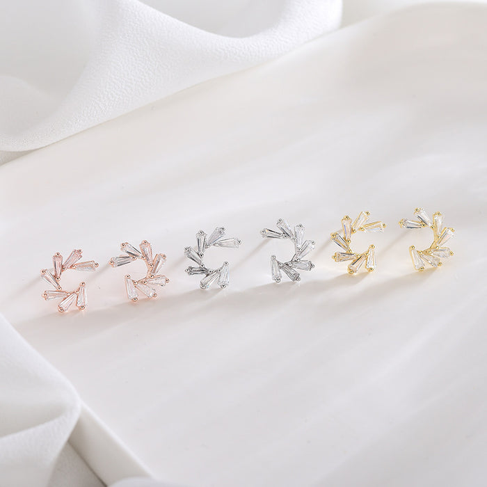 Crystal Six Spilt Earrings