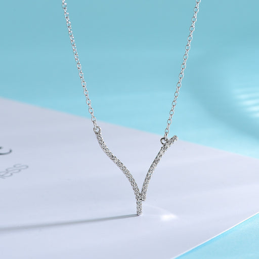 Y-Shaped Diamond Necklace