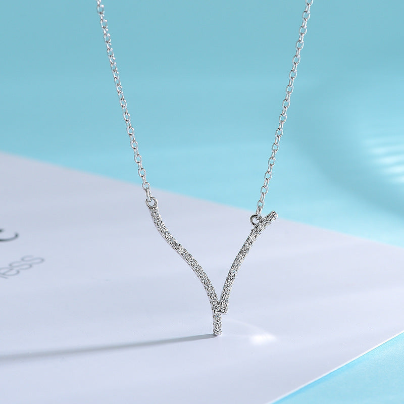 Y-Shaped Diamond Necklace