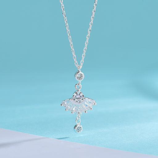 Diamond Fan Necklace