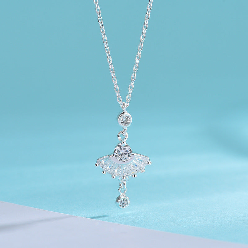 Diamond Fan Necklace