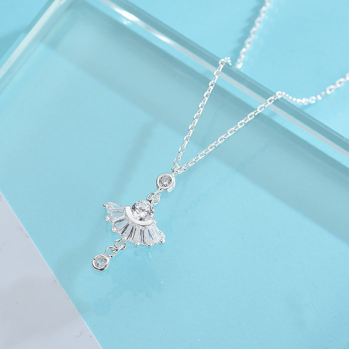 Diamond Fan Necklace