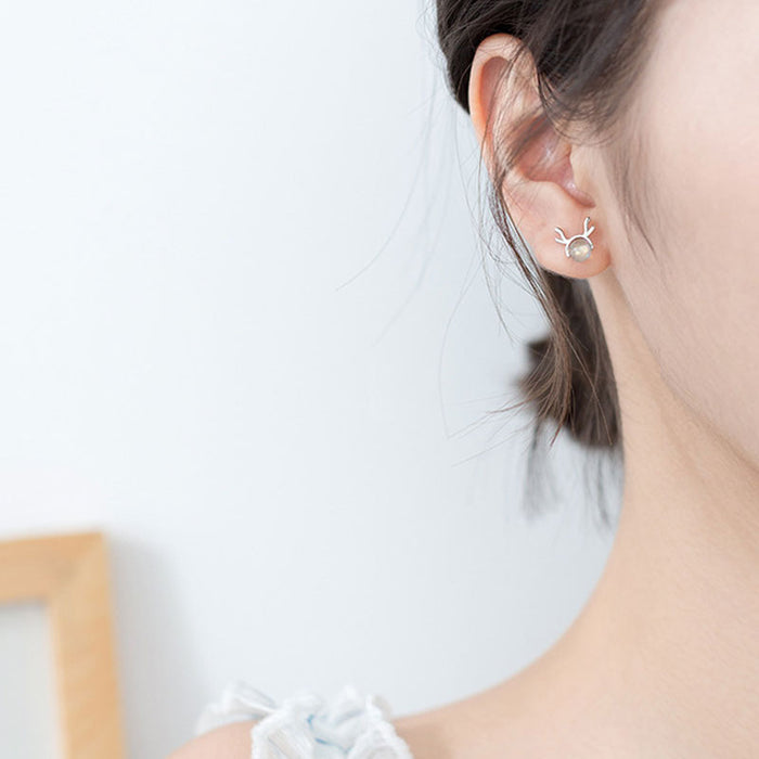 Mini Deer Stone Shape Earrings