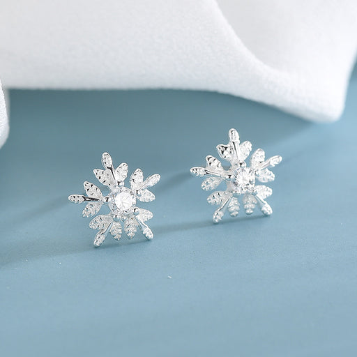 Snowflake Diamond Stud Earrings